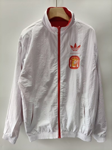2026 Spain red white recersible windbreaker jacket